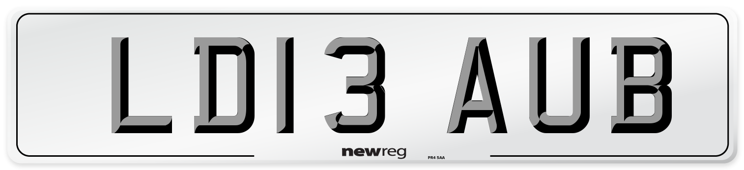 LD13 AUB Number Plate from New Reg